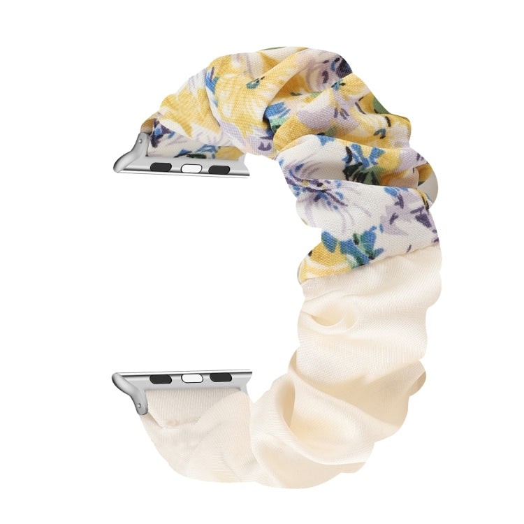 Butterfly Pattern Hair Ring Cloth Watch Band For Apple Watch Series 7 41mm / 6 & SE & 5 & 4 40mm / 3 & 2 & 1 38mm(K) by bashfashion