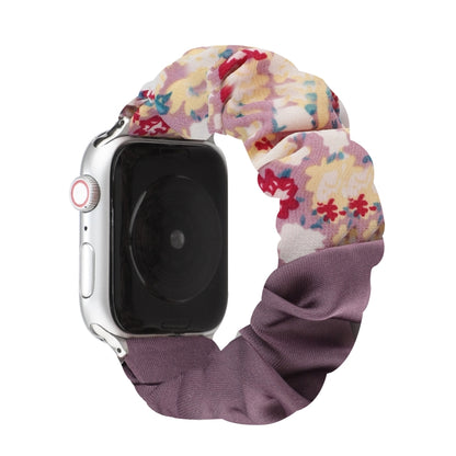 Butterfly Pattern Hair Ring Cloth Watch Band For Apple Watch Series 9&8&7 41mm / SE 3&SE 2&6&SE&5&4 40mm / 3&2&1 38mm(L) by bashfashion