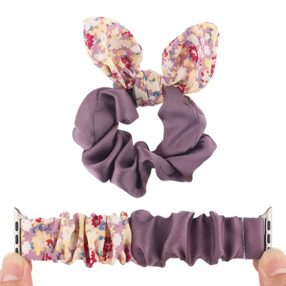 Butterfly Pattern Hair Ring Cloth Watch Band For Apple Watch Series 9&8&7 41mm / SE 3&SE 2&6&SE&5&4 40mm / 3&2&1 38mm(L) by bashfashion