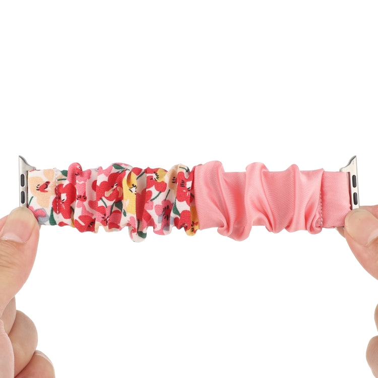 Butterfly Pattern Hair Ring Cloth Watch Band For Apple Watch Series 9&8&7 41mm / SE 3&SE 2&6&SE&5&4 40mm / 3&2&1 38mm(N) by bashfashion