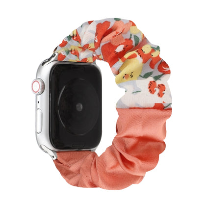 Butterfly Pattern Hair Ring Cloth Watch Band For Apple Watch Series 9&8&7 41mm / SE 3&SE 2&6&SE&5&4 40mm / 3&2&1 38mm(O) by bashfashion
