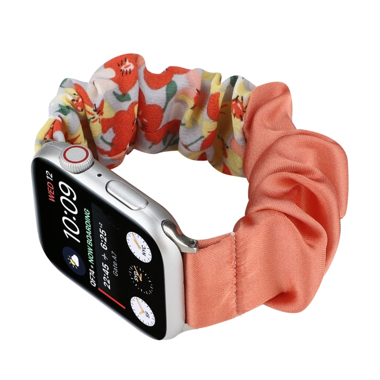 Butterfly Pattern Hair Ring Cloth Watch Band For Apple Watch Series 9&8&7 41mm / SE 3&SE 2&6&SE&5&4 40mm / 3&2&1 38mm(O) by bashfashion