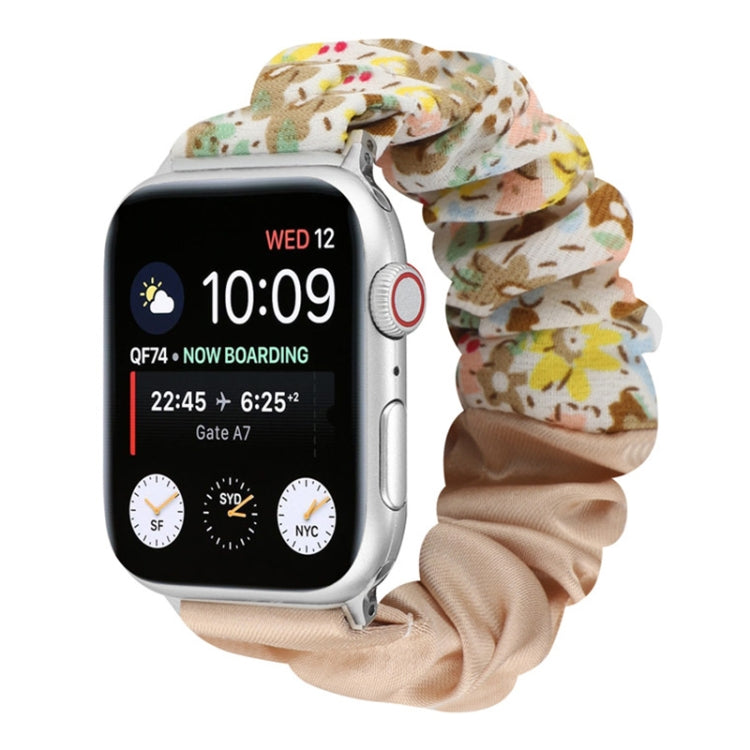 Butterfly Pattern Hair Ring Cloth Watch Band For Apple Watch Series 9&8&7 41mm / SE 3&SE 2&6&SE&5&4 40mm / 3&2&1 38mm(P) by bashfashion