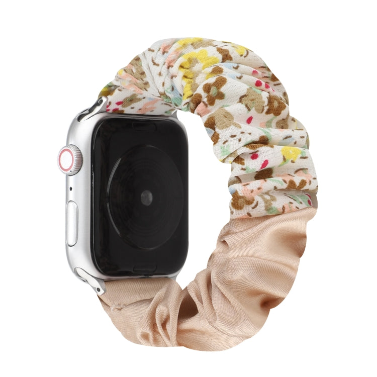 Butterfly Pattern Hair Ring Cloth Watch Band For Apple Watch Series 9&8&7 41mm / SE 3&SE 2&6&SE&5&4 40mm / 3&2&1 38mm(P) by bashfashion