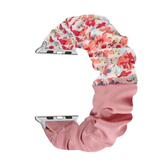 Butterfly Pattern Hair Ring Cloth Watch Band For Apple Watch Series 9&8&7 41mm / SE 3&SE 2&6&SE&5&4 40mm / 3&2&1 38mm(Q) by bashfashion