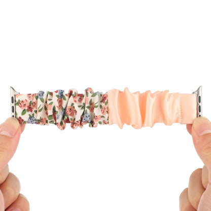 Butterfly Pattern Hair Ring Cloth Watch Band For Apple Watch Series 9&8&7 41mm / SE 3&SE 2&6&SE&5&4 40mm / 3&2&1 38mm(S) by bashfashion