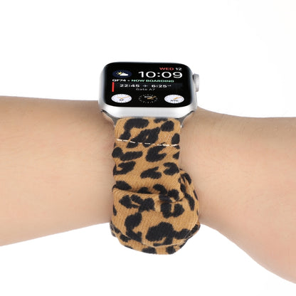 Leather Leopard Pattern Stitching Watch Band For Series 7 41mm / 6 & SE & 5 & 4 40mm / 3 & 2 & 1 38mm(Brown) by bashfashion