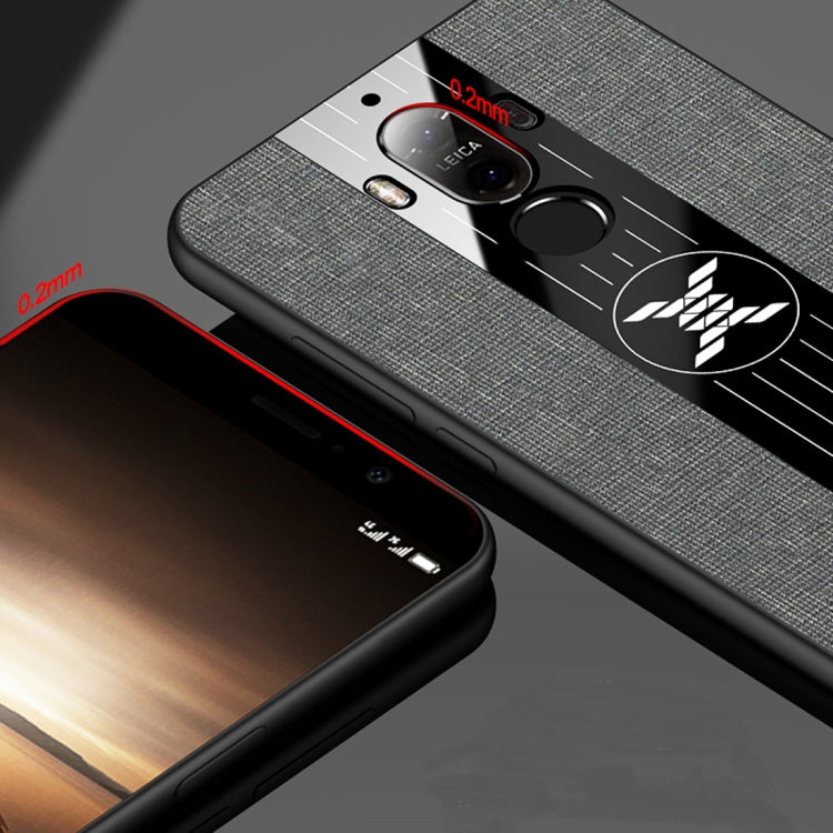 For Huawei Mate 9 XINLI Stitching Cloth Textue Shockproof TPU Protective Case with Ring Holder(Blue) by XINLI