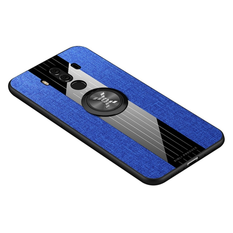 For Huawei Mate 10 Pro XINLI Stitching Cloth Textue Shockproof TPU Protective Case with Ring Holder(Blue) by XINLI