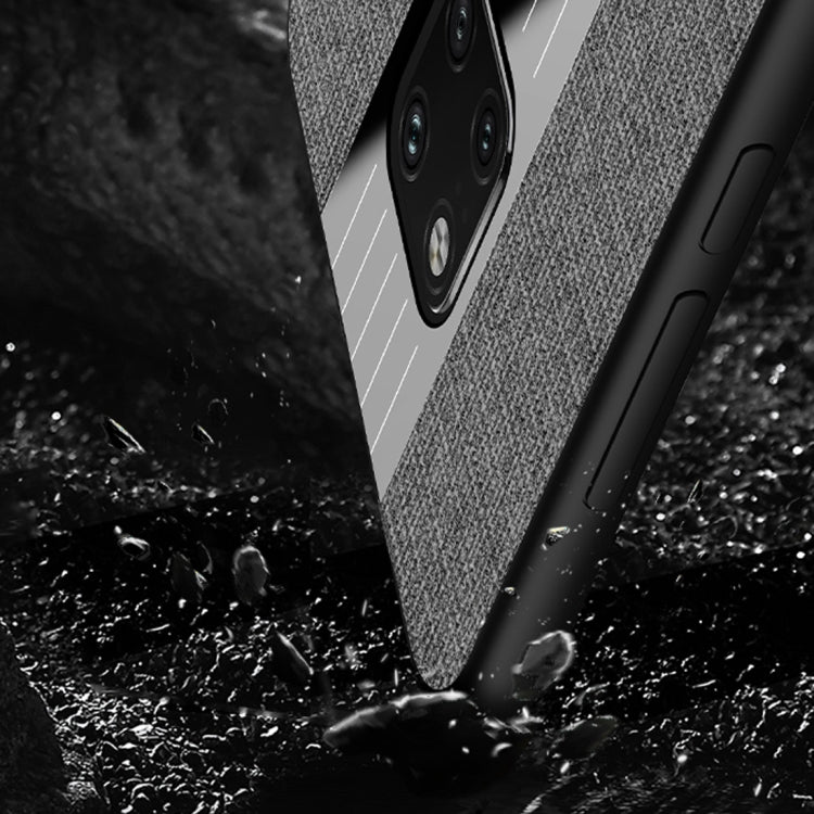 For Huawei Mate 20 Pro XINLI Stitching Cloth Textue Shockproof TPU Protective Case with Ring Holder(Black) by XINLI