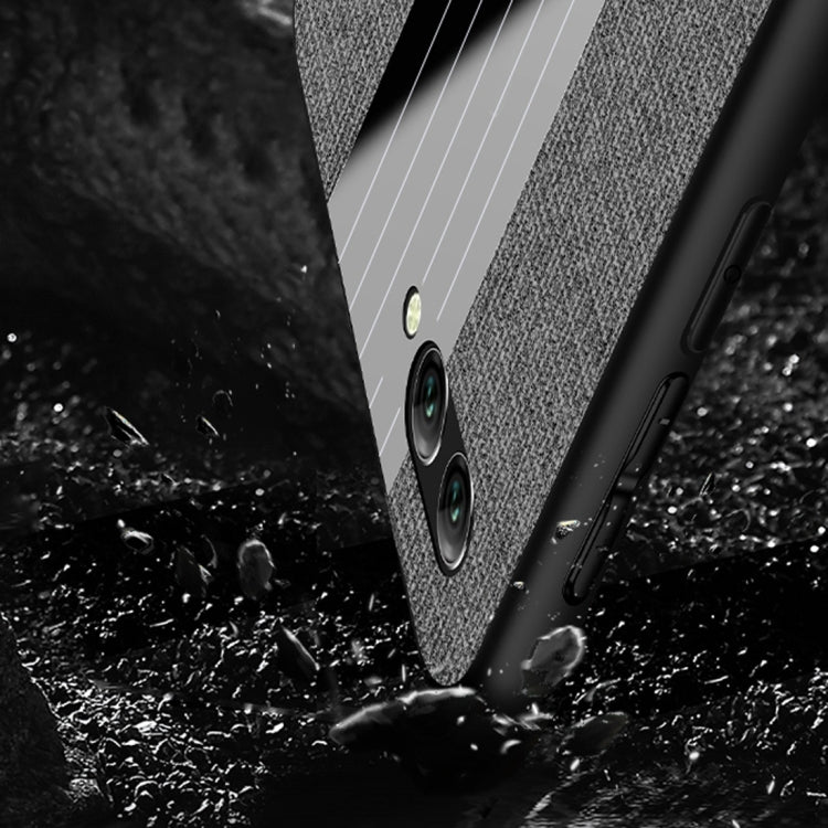 For Huawei nova 2s XINLI Stitching Cloth Textue Shockproof TPU Protective Case with Ring Holder(Blue) by XINLI