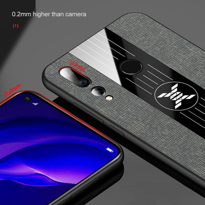 For Huawei nova 4 XINLI Stitching Cloth Textue Shockproof TPU Protective Case with Ring Holder(Black) by XINLI