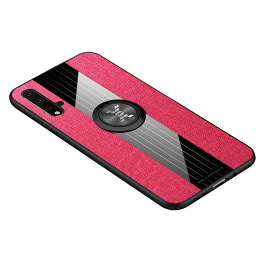 For Huawei nova 5 XINLI Stitching Cloth Textue Shockproof TPU Protective Case with Ring Holder(Red) by XINLI