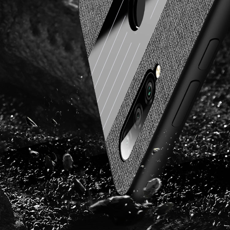 For Huawei P20 lite XINLI Stitching Cloth Textue Shockproof TPU Protective Case with Ring Holder(Blue) by XINLI