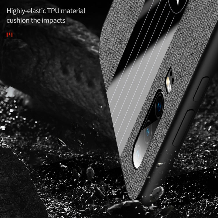 For Huawei P30 Pro XINLI Stitching Cloth Textue Shockproof TPU Protective Case with Ring Holder(Brown) by XINLI