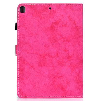 For iPad 10.2 2021 / 2020 / 2019 Solid Color Horizontal Flip Leather Case with Holder & Card Slots & Pen Slot & Sleep / Wake-up Function(Rose Red) by bashfashion