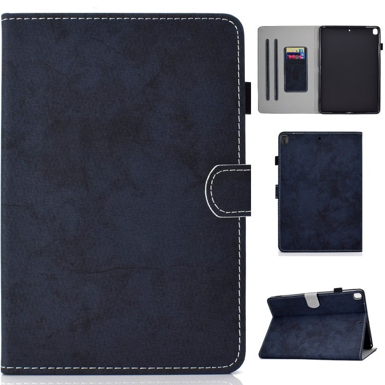For iPad 10.2 2021 / 2020 / 2019 Solid Color Horizontal Flip Leather Case with Holder & Card Slots & Pen Slot & Sleep / Wake-up Function(Darrk Blue) by bashfashion