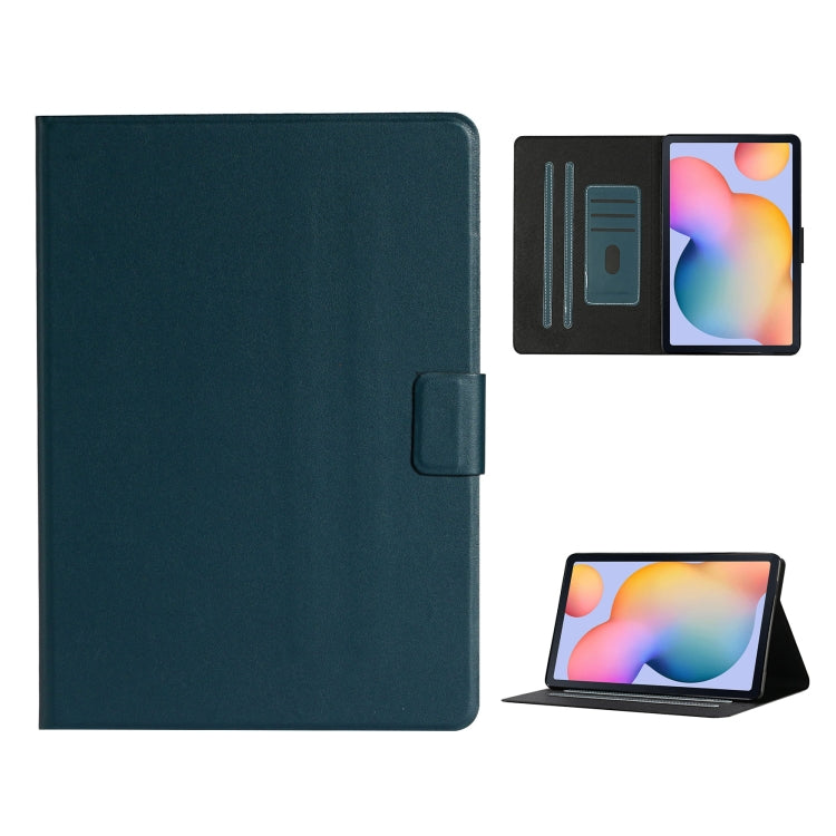 For Samsung Galaxy Tab A7 Lite 8.7 (2021) T220 Pure Color Horizontal Flip Leather Case with Card Slots & Holder & Lanyard(Dark Green) by bashfashion