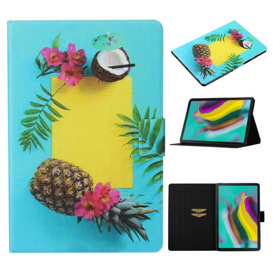 For Samsung Galaxy Tab A7 Lite 8.7 (2021) T220 Voltage Texture Coloured Drawing Horizontal Flip Leather Case with Holder & Card Slot(Pineapple) by bashfashion