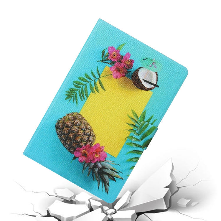 For Samsung Galaxy Tab A7 Lite 8.7 (2021) T220 Voltage Texture Coloured Drawing Horizontal Flip Leather Case with Holder & Card Slot(Pineapple) by bashfashion