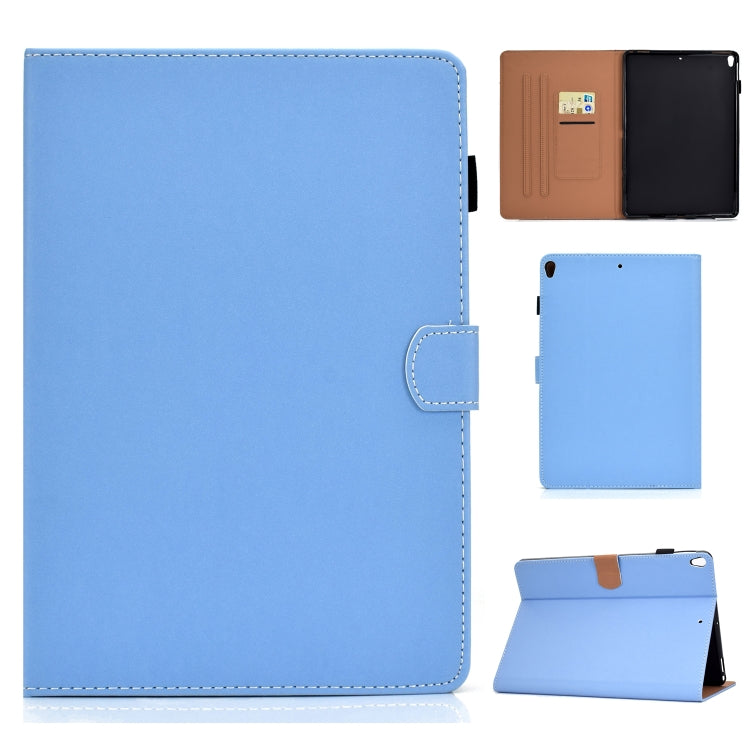For iPad 10.2 2021 / 2020 / 2019 Solid Color Horizontal Flip Leather Case with Holder & Card Slots & Pen Slot & Sleep / Wake-up Function(Blue) by bashfashion