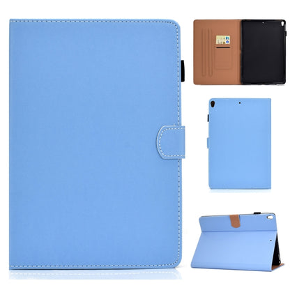 For iPad 10.2 2021 / 2020 / 2019 Solid Color Horizontal Flip Leather Case with Holder & Card Slots & Pen Slot & Sleep / Wake-up Function(Blue) by bashfashion