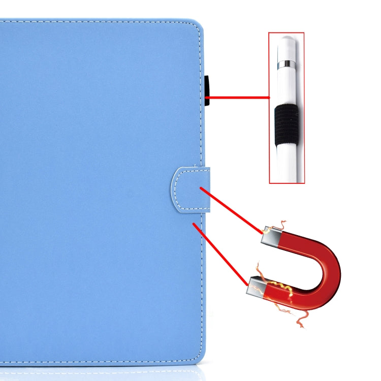 For iPad 10.2 2021 / 2020 / 2019 Solid Color Horizontal Flip Leather Case with Holder & Card Slots & Pen Slot & Sleep / Wake-up Function(Blue) by bashfashion