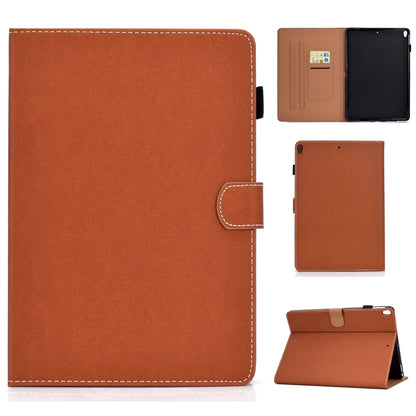 For iPad 10.2 2021 / 2020 / 2019 Solid Color Horizontal Flip Leather Case with Holder & Card Slots & Pen Slot & Sleep / Wake-up Function(Brown) by bashfashion