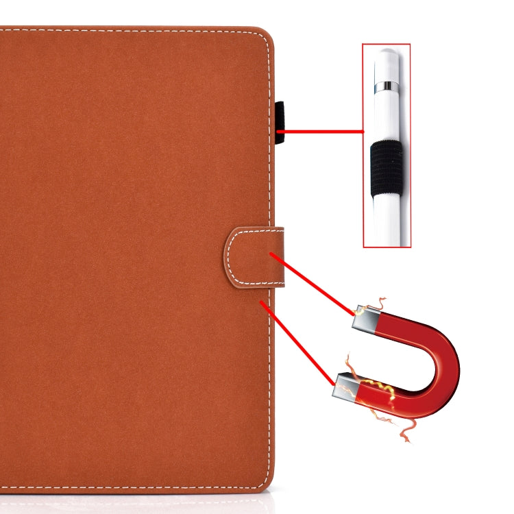 For iPad 10.2 2021 / 2020 / 2019 Solid Color Horizontal Flip Leather Case with Holder & Card Slots & Pen Slot & Sleep / Wake-up Function(Brown) by bashfashion