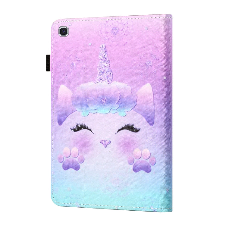 For Samsung Galaxy Tab A7 Lite 8.7 (2021) T220 Coloured Drawing Stitching Horizontal Flip Leather Case with Holder & Card Slot(Unicorn) by bashfashion
