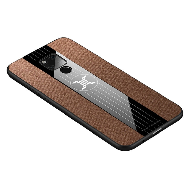 For Huawei Mate 20 X XINLI Stitching Cloth Textue Shockproof TPU Protective Case(Brown) by XINLI