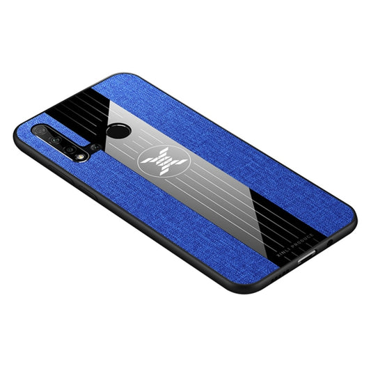 For Huawei nova 5i XINLI Stitching Cloth Textue Shockproof TPU Protective Case(Blue) by XINLI