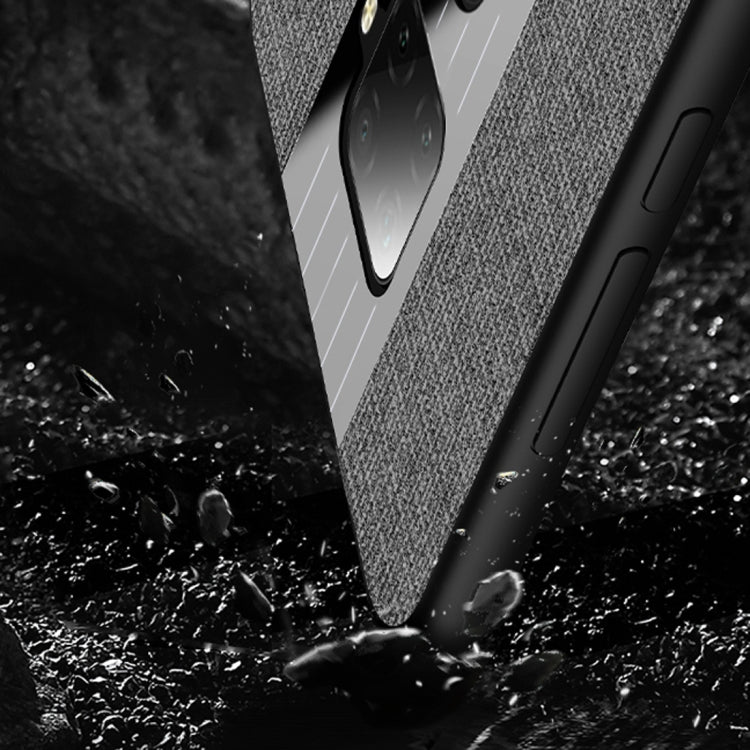 For Huawei nova 5i Pro XINLI Stitching Cloth Textue Shockproof TPU Protective Case(Brown) by XINLI