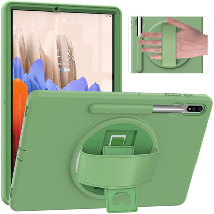 For Samsung Galaxy Tab S8+ / Tab S8 Plus / Tab S7 FE / Tab S7+ SM-T970 360 Degree Rotation PC + TPU Protective Case with Holder & Hand-strap & Pen Slot(Green) by bashfashion