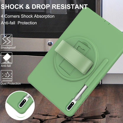 For Samsung Galaxy Tab S8+ / Tab S8 Plus / Tab S7 FE / Tab S7+ SM-T970 360 Degree Rotation PC + TPU Protective Case with Holder & Hand-strap & Pen Slot(Green) by bashfashion