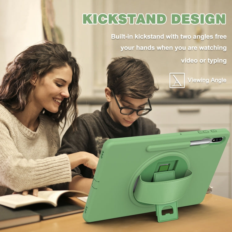 For Samsung Galaxy Tab S8+ / Tab S8 Plus / Tab S7 FE / Tab S7+ SM-T970 360 Degree Rotation PC + TPU Protective Case with Holder & Hand-strap & Pen Slot(Green) by bashfashion