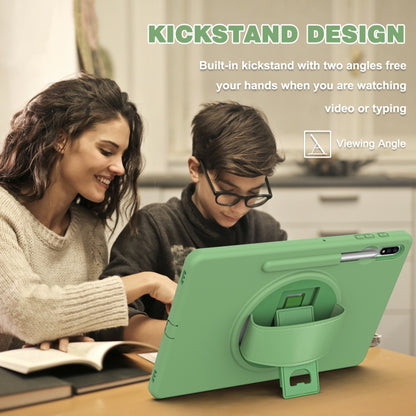 For Samsung Galaxy Tab S8+ / Tab S8 Plus / Tab S7 FE / Tab S7+ SM-T970 360 Degree Rotation PC + TPU Protective Case with Holder & Hand-strap & Pen Slot(Green) by bashfashion