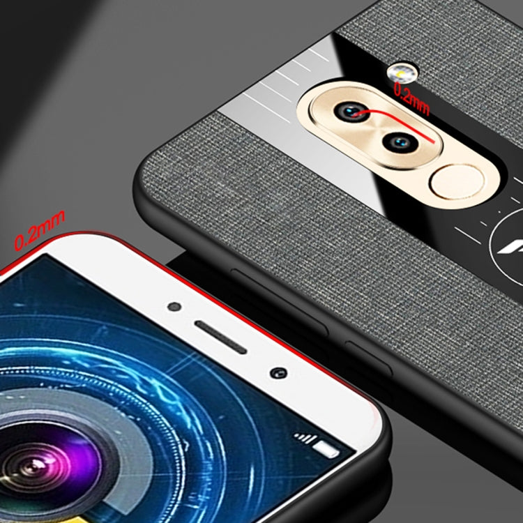 For Huawei Honor 6X XINLI Stitching Cloth Textue Shockproof TPU Protective Case with Ring Holder(Black) by XINLI