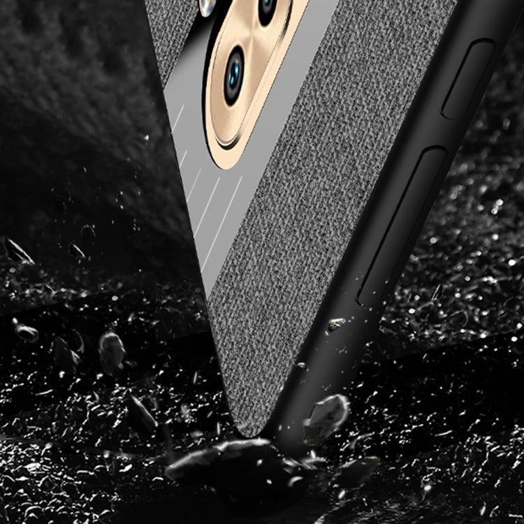 For Huawei Honor 6X XINLI Stitching Cloth Textue Shockproof TPU Protective Case with Ring Holder(Black) by XINLI