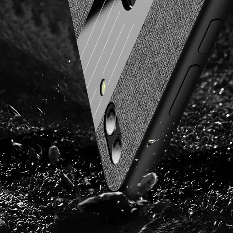For Huawei Honor 7C / Enjoy 8 XINLI Stitching Cloth Textue Shockproof TPU Protective Case with Ring Holder(Grey) by XINLI