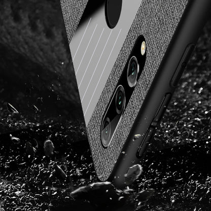 For Huawei Enjoy 9e XINLI Stitching Cloth Textue Shockproof TPU Protective Case with Ring Holder(Brown) by XINLI