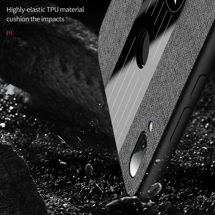 For Huawei Enjoy 9 Plus XINLI Stitching Cloth Textue Shockproof TPU Protective Case with Ring Holder(Red) by XINLI