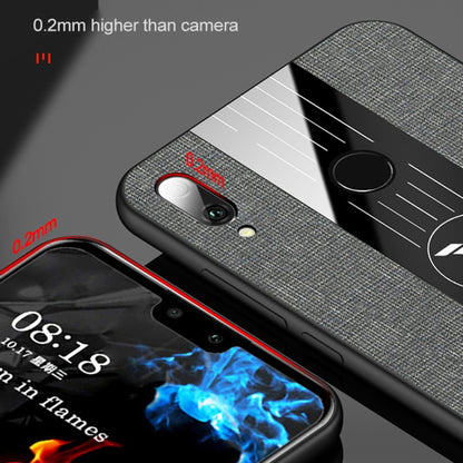 For Huawei Enjoy 9 Plus XINLI Stitching Cloth Textue Shockproof TPU Protective Case with Ring Holder(Red) by XINLI