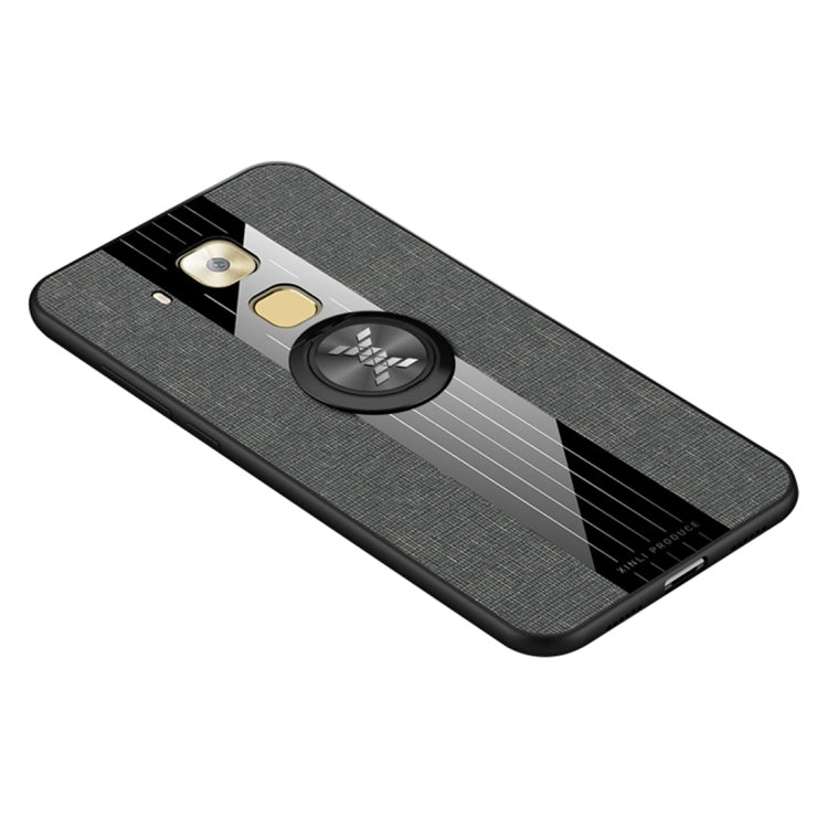 For Huawei Maimang 5 XINLI Stitching Cloth Textue Shockproof TPU Protective Case with Ring Holder(Grey) by XINLI
