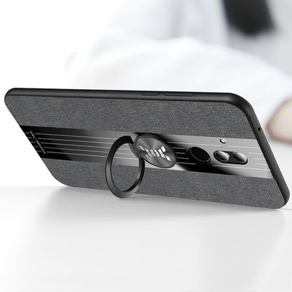 For Huawei Maimang 5 XINLI Stitching Cloth Textue Shockproof TPU Protective Case with Ring Holder(Grey) by XINLI