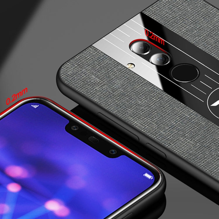 For Huawei Maimang 5 XINLI Stitching Cloth Textue Shockproof TPU Protective Case with Ring Holder(Grey) by XINLI