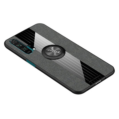 For Huawei Honor 20 Pro XINLI Stitching Cloth Textue Shockproof TPU Protective Case with Ring Holder(Grey) by XINLI