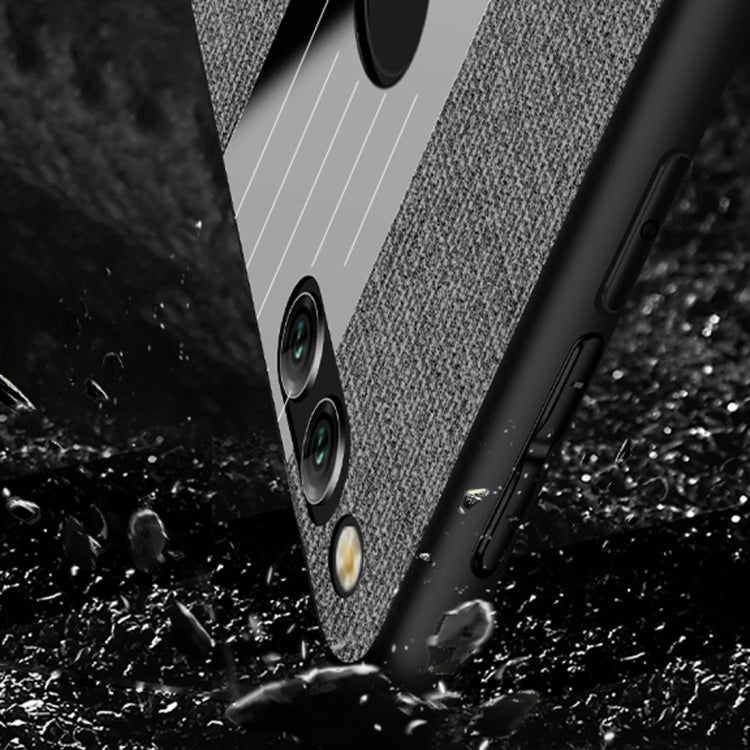 For Huawei Honor 7X XINLI Stitching Cloth Textue Shockproof TPU Protective Case with Ring Holder(Blue) by XINLI