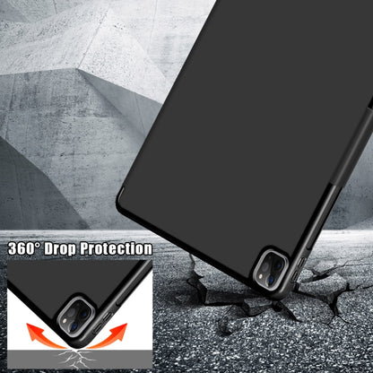 For iPad Pro 12.9 2022 / 2021 Multi-folding Horizontal Flip PU Leather Shockproof Tablet Case with Holder & Sleep / Wake-up Function(Black) by bashfashion