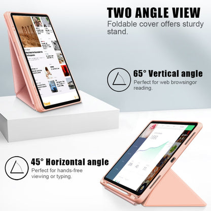 For iPad Pro 12.9 2022 / 2021 Multi-folding Horizontal Flip PU Leather Shockproof Tablet Case with Holder & Sleep / Wake-up Function(Rose Gold) by bashfashion
